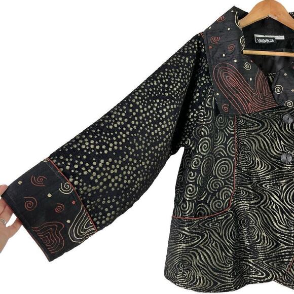 Yak Magik‎ Silk Embroidered Oversized Artsy Boho Jacket Traditional Wear, Medium - Picture 8 of 12